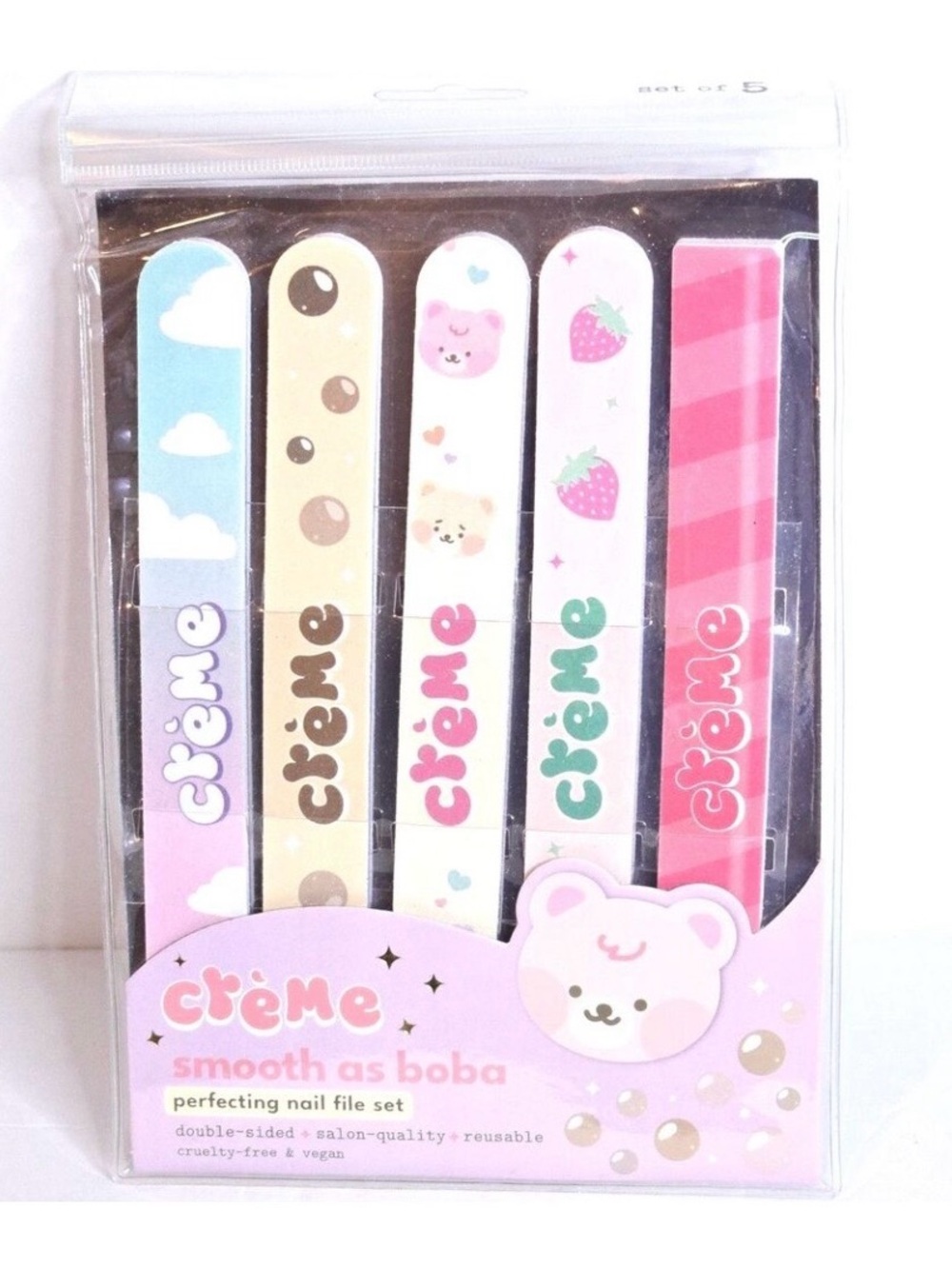 Crème Smooth as Boba Pink Nail File Set - 5-Pack